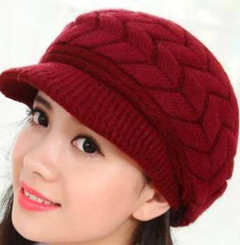 Beret Woolen Warm Cap Maroon